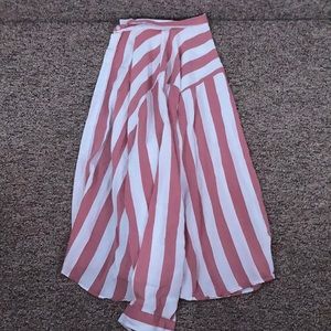 Pink and white striped button up shirt